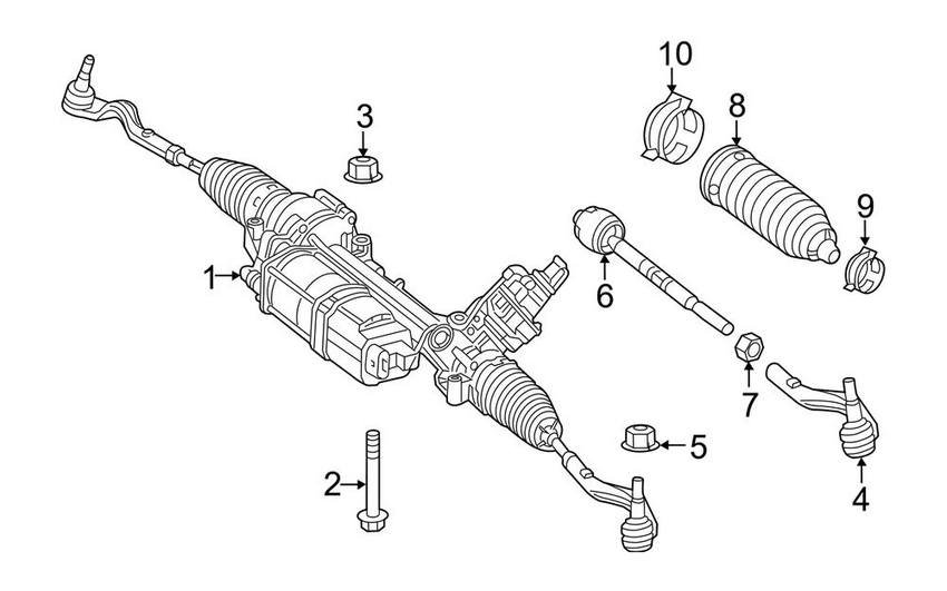 Mercedes Steering Tie Rod End - Passenger Right Outer 2123308200